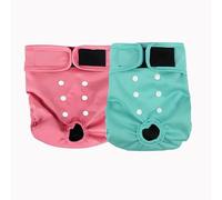 Reusable Dog Diapers for Male & Female - Washable Leak-Proof Puppy Pants with Adjustable Hook & Loop Closure - 2pcs Set for Incontinence Control(S)