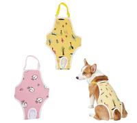 Reusable Dog Nappies Female, Washable Dog Period Pants, Soft Absorbent Dogs Diapers for Season, Comfortable Dogs Diapers Female for Pet in Heat or Incontinence (Yellow+Pink,S)