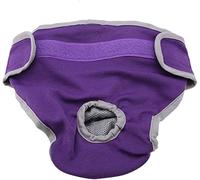 Reusable Dog Nappies, Soft and Comfortable Cotton Female Pet Sanitary Pants Puppy Physiological Pants Dog Diapers for Small Medium and Large Dogs(Purple,M)