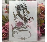 Reusable Dragon Stencils,26x18cm Western Dragon Reusable Stencil for Painting on Wood,Wall,Fabric,Rock,Sign,DIY Art Projects,Animal Template