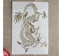 Reusable Dragon Stencils,26x18cm Western Dragon Stencils for Wood Wall Card Rock Wood Signs Coasters Canvas Home Décor Style B 29x21cm