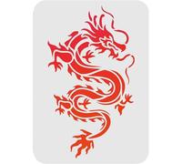 Reusable Dragon Stencils,29.7x21cm Chinese Asian Oriental Dragon Reusable Stencil for Painting on Wood,Wall,Fabric,Rock,Sign,DIY Art Projects,Animal Template