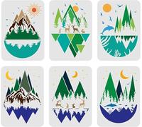 Reusable Dragon Stencils,6Pcs 29.7x21cm Flying Dragons Stencils for Wood Wall Card Rock Wood Signs Coasters Canvas Home Décor Style B