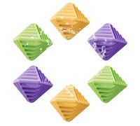 Reusable Dryer Balls Anti Static, 6 PCS Laundry Agitator Balls for Laundry, Blue Purple Yellow Non-Toxic Washing Balls Tangle Free for Washer, Softens Fabrics, Prevents Tangles, Rubik Cube