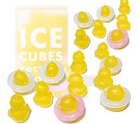 Reusable Duck Shape Ice Cubes for Drinks - 12Pcs Colorful Plastic BPA Free (7 Ducks + 5 Swimming Rings) Non-Melting, Refreezable, Without Diluting