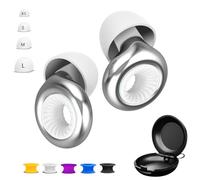 Reusable Ear Plugs for Sleep - Noise Cancelling, Snoring, Travel, and Concerts | 25dB Hearing Protection with Noise Reduction | Comes with 8 Ear Tips and XS/S/M/L - Silver