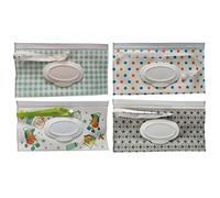 Reusable Eco Friendly Durable Portable Wet Wipe Pouch,Travel Wipes Dispenser Travel Wipes Bag Wipe Pouches Baby Wet Wipe Cases Set of 4