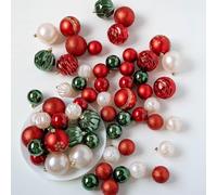 Reusable Electroplated 48pcs Christmas Ball Ornament Set with Hanging Hole, Plastic Decorations for Holiday Tree, Garland, Wreath, Home and Office Use (Gold)