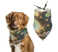 Reusable Elf Gathering Triangle Pet Scarf, Dog Bandana, Polyester Fabric, Pet Bandana for Small Medium Large Dog Cat and Other Pets 27.6 * 11.8 Inches