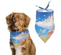 Reusable Elf Kingdom Triangle Pet Scarf, Dog Bandana, Polyester Fabric, Pet Bandana for Small Medium Large Dog Cat and Other Pets 27.6 * 11.8 Inches