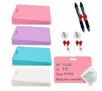 Reusable Erasable Badge Note, Horizontal Mini Whiteboard Clipboard for ID Badges, Silicone Pocket Notepad with Clip for Nurses Doctors Medical Students, Easy Wipe No Residue (8pcs,Vertical)
