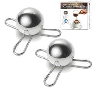 Reusable Espresso Cooling Ball, Coffee Cooling Tool, Stainless Steel Ball Cooler Espresso Ball, Bourbon, Scotch and Cocktail Metal ice Cubes (2, Trident)