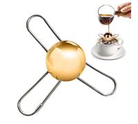 Reusable Espresso Cooling Ball, Coffee Cooling Tool, Stainless Steel Ball Cooler , Espresso Frozen Ball for Bourbon, Scotch and Cocktail Metal ice Cubes (Gold, Trident)