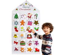 Reusable Fabric Advent Calendar with 24 Large Pockets - DIY Christmas Countdown Calendar for Home Decor, Fill with Toys Chocolates Sweets Gifts for Kids Family