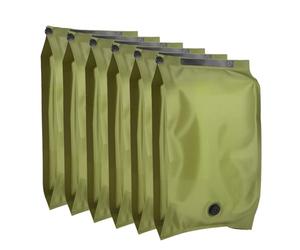 Reusable Fabric Vacuum Bags for Travel Clothes - Compression Travel Essentials with No Pump - Manual Exhaust, Tear-Resistant Oxford Cloth for Luggage, Closet & Packing Organization (Olive Drab - 6S)