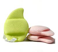 Reusable Facial Sponges 3Pack, Face Scrubbers for Gentle Cleansing, Clay Mask & Dead Skin Removal, Mango-Shaped Wash Pads, Individually Wrapped