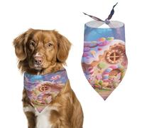 Reusable Fairytale Forest Elf Triangle Pet Scarf, Dog Bandana, Polyester Fabric, Pet Bandana for Small Medium Large Dog Cat and Other Pets 27.6 * 11.8 Inches