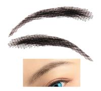 Reusable Fake Eyebrows - 1 Pair Real Hair Lace Brows | Natural Looking Breathable Eyebrow Extensions for Holiday Makeup, Theatre, Cosplay, Costume Party, Beauty Styling and Everyday Use