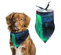 Reusable Fantasy Cave Triangle Pet Scarf, Dog Bandana, Polyester Fabric, Pet Bandana for Small Medium Large Dog Cat and Other Pets 27.6 * 11.8 Inches