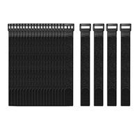 Reusable Fastening Cable Straps Wire Loop Ties 24 Pack(1" x 12"), Aidunmis Adjustable Cinch Straps Hook and Loop Straps Cord Ties for Extension Cord Wrap, Cable, Hose Organization and Storage - Black