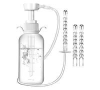 Reusable Female Douche Bottle - 300ml Manual Pressure 2 Nozzles | Vaginal Cleaning Kit Anti-Backflow Anal Hygiene Tool Portable Medical Grade Health Care Personal Washer System