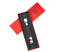 Reusable Fiberglass Chopsticks with Ceramic Panda Rest Set of Two Lightweight Chop Stocks