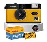 Reusable Film Camera Bundle includes a Yellow Kodak Ultra F9 Film Camera, Kodak Ultramax 35mm Film 36 Exposures and Clikoze Camera Film Photography Tips Card