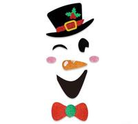 Reusable firm cloth cartoon snowman stickers for window and door decoration, adding festive cheer to For Homes and party venues during the holiday season (Snow)
