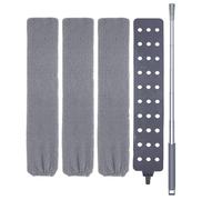 Reusable Flat Dust Mop - Multi Tablet Cleaner With Handle , Household Cleaning Tool For Bathroom Kitchen Tile Wall Hardwood Floor Blinds Baseboard Outdoor Window | Washable Dusting Accessory