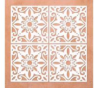 Reusable Floor Stencils Tile Stencils Concrete Stencils for Painting Floors, Tiles, Walls, Walkway, Patio, Front Porch, Concrete Floor, 4-Pack, 8x8 Inches, Mexican Pattern