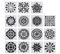 Reusable Flower Stencil Durability PET Drawing Template for Artistic Decoration Crafting Easy to Clean Mandalas Template