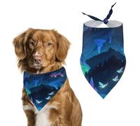 Reusable Fluorescent Cave Triangle Pet Scarf, Dog Bandana, Polyester Fabric, Pet Bandana for Small Medium Large Dog Cat and Other Pets 27.6 * 11.8 Inches