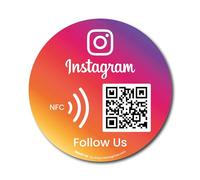 Reusable Followers Tap Sticker for Instagram - 2-Stickers Pack - QR & Tap NFC Sticker - Follow us on Instagram Tap Sticker - iPhone & Android - Boost My Followers Sticker - Set Up at Home | MESSAGENES