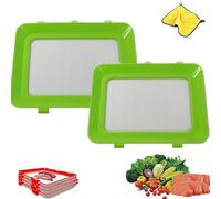 Reusable Food Preserving Tray,Stretch Cover Stackable Food Trays,Environmentally Friendly Creative Design Foods Plastic Fresh Box,For Fruits Vegetables Meat Cheese
