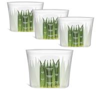 Reusable Food Storage Bags Half-Gallon, 4 Pack 100% Silicone Food Storage Bags Stand-Up Wide-Mouth Zip-Lock for Large Items, 67 fl.oz/2000 ml, Freezer Microwave Oven Dishwasher Safe, Translucent