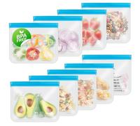 Reusable Freezer Bags, Extra-thick Leakproof Gallon Vegetable Snack Sandwich Bag, BPA Free Silicone Bags for Food Storage,Travel, Home Organization(9 Pack - 9 Medium)