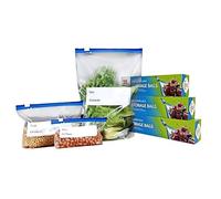 Reusable Freezer Bags,ziploc bags food Slider Ziplock Bag Food Storage Bags for Meal Prep, Fruits and Vegetables, Sandwich, Snack, Travel Items (25, S)