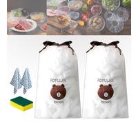Reusable Fresh Keeping Bags/200pcs, Reusable Fresh Keeping Bags, Dirtychop Reusable Fresh Keeping Bags, Reusable Fresh Keeping Bags With Elastic, Reusable Fresh Keeping Bags With Elastic (200Pcs)