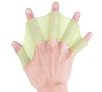 Reusable Frog-Style Swimming Flippers for Men and Women Constructed from Elastic Silicone to Support and Development (L Blue(L Green(one pair）)