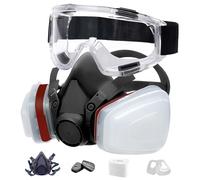 Reusable Full Face Mask, Dust Mask, Dual Filtration, 10 Replaceable Filter Pads, Suitable For Various Work Environments Such As Workshops, Woodworking, Painting, Spray Painting, Etc