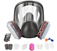Reusable Full Face Respirator Mask, 6800 Gas Mask with Filters 6001 & 2091, Bayonet Connector, Silicone Face Seal, Dust Masks for Painting, Sanding, Woodworking, Welding