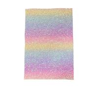 Reusable Fuse Bead Mat, Heat Resistant Ironing Pad, Rainbow Glitter Sheet with Safe Coating, Iron on Craft Mat, Handmade Bead Board with Design, Adults Beginners Home Office Classroom Party Birthday