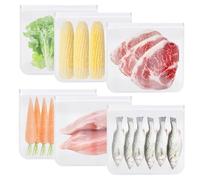 Reusable Gallon Freezer Bags, 6 Pack Reusable Freezer Bags Large Zip Seal Large Stasher Bag Leakproof Plastic Food Bag For Sandwich, Meal Prep, Fruits, Snack And Travel Items