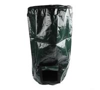 Reusable Garden Compost Bin Bag With Zipper Lid And Handle For Kitchen Scraps And Yard Waste, Heavy Duty Pe Outdoor Waste Disposal Sack, Green(Green 45 * 80CM)