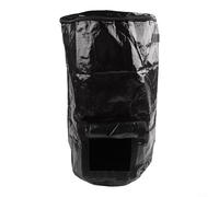 Reusable Garden Compost Bin Bag With Zipper Lid And Handle For Kitchen Scraps And Yard Waste, Heavy Duty Pe Outdoor Waste Disposal Sack, Green(Black 35 * 60CM)