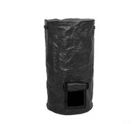 Reusable Garden Waste Bags for Composting - PE Organic Compost Bin with Lid, 35 x 60 cm or 45 x 80 cm, Green/Black, 1-Pack(Black 35 * 60CM)
