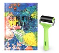 Reusable Gel Printing Plate - 5" X 7" (12.7 x 17.8cm) Gel Plate with Press Rubber Brayer Roller, Printmaking Supplies for Card Making, Arts and Crafts, Scrapbooking and Journaling
