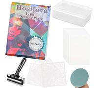 Reusable Gel Printing Plate - 8x10In with Rubber,for Card Making, Arts and Crafts,Scrapbooking Journaling