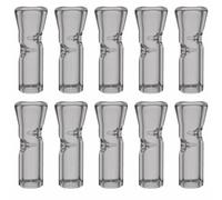 Reusable Glass Filter Tips for Cigarettes, Ø9mm Outer Diameter 35mm Length Glass Rolling Tip Flat Mouthpieces, 10 pcs Transparent Black Color Easy to Clean 9 x 35mm