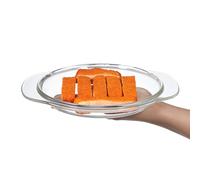 Reusable Glass Splatter Cover for Microwave Food Cooking White